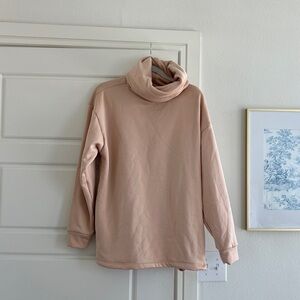 NWT Dudley Stephens Clover Cocoon Turtleneck in Natural Blush